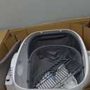Open-Top Automatic Litter Box, Odor Control, Ready to Use, Self Cleaning Litter Box, Large Capacity with APP Control and Safety Sensor, Ellenpent, with Trash Bags/Waterproof Mat/Litter Mat (White)