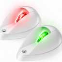 Boat Navigation Lights, Pontoon Navigation Lights for Boats LED Red and Green, IP67 Waterproof 3 NM Boat Bow Light for Marine and Center Console Boats