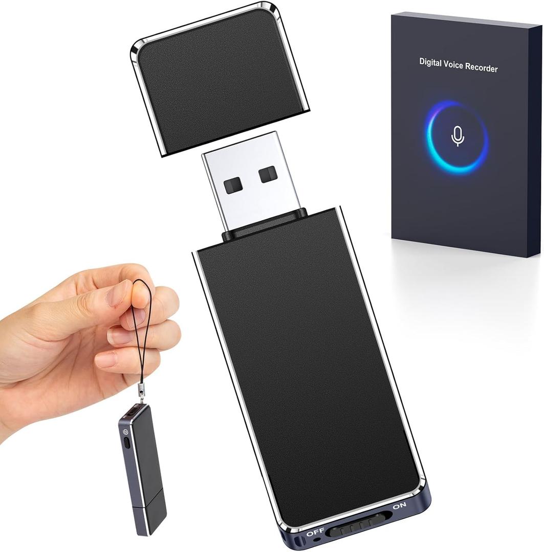 64GB Digital Voice Recorder for Lectures Meetings - EVIDA Intelligent Voice Activated Recorder 512KBPS 288Hrs USB Recording Device HD Audio Recorder with Noise Reduction, Rechargeable