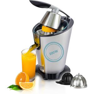 Electric Citrus Juicer With High Juice Yield | Orange Juicer Squeezer 200W + 2 Cones I Exprimidor De Limones Electrico Small Juicers Machine Mini For Citrus Lemon Esprimidoras Naranjas Jugo (LBC388 - 200 Watt)