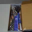 EcoNour 27" Car Snow Brush and Ice Scrapers for Car Windshield (2 Pack) | Scratch Free Bristle Head Snow Brush & Tough Window Snow Scraper with Aluminium Body | Snow Removal Winter Car Accessories (Blue & Orange)