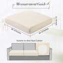 Newwiee Set of 4 Stretch Patio Cushion Covers Sofa Couch Seat Chair Slipcovers Cushion Cover Replacement Furniture Protector for Pets Washable(Beige,Seat Cover,Solid)