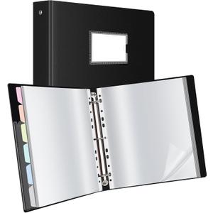 Uquelic 80-Pocket Binder with Plastic Sleeves, High-Capacity Document Organizer and Presentation Book for Artwork, Clear Sheet Protectors, Display 160 Pages (Macaron 80 Pockets)