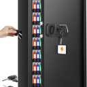 144 Keys Fireproof Cabinet Safe With Adjustable Hook Plates and Tags, Anti-Theft Lock Box Wall Mount With Combination Lock, Organizer for Home Office Garage