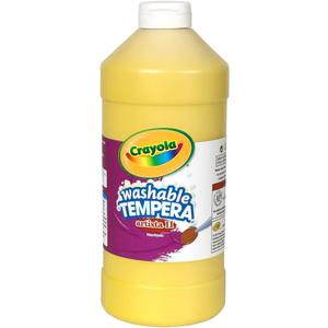 Crayola Washable Tempera Paint For Kids, Yellow Paint, Classroom Supplies, Non Toxic, 32 Oz Squeeze Bottle