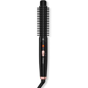 Farery 1 Inch Curling Iron Brush, Heated Round Brush for Compact Bouncy Curls, Hot Brush with Anti-Scald Hard Bristles, Lightweight, Dual Voltage Travel Hair Tool 360 Swivel Cord, 410F Fast Heat