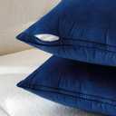 MIULEE Pack of 2 Navy Blue Decorative Velvet Throw Pillow Cover Soft Pillowcase Solid Square Cushion Case for Sofa Bedroom Car 20x20 Inch 50x50 cm