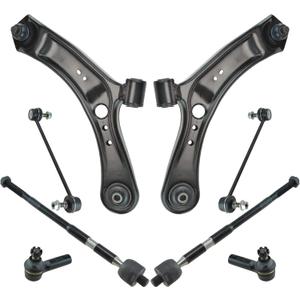 TRQ Front Steering & Suspension Kit Control Arm with Ball Joint Sway Bar Stabilizer Link Tie Rod Compatible with 2007-2013 Suzuki SX4