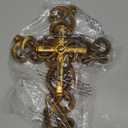Comfy Hour 12" Ornate Wall Hanging Cross, Gold Antique Style Religious Decoration, Artisan Finished Hollow Out Resin Plaque for Home Office Sanctuary, Traditional Wall Art, 1 Piece