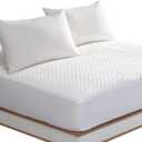 King Size Waterproof Mattress Protector Fitted Mattress Pad Cover with Deep Pocket Up to 18'', 78"x80"