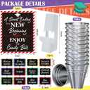 25 Pcs Graduation Candy Buffet Party Decoration Graduation Table Candy Bar Snack Labels Signs and 5'' Buckets with Handle for Class of 2026 High School College(Pure Style,Silver Color)