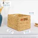 Bobovie Large Wicker Storage Baskets, Set of 3, Water Hyacinth Basket Organizer, 14.2x10.2x8.7H Inches -Great Storage Solution for Shelf and Pantry Storage