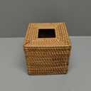 Rattan Tissue Box Cover Square, Hand Woven Wicker Tissue Holder, 5.5 x 5.5 X 5.7 inch, Natural