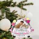Just Married Ornament Photo Frame - Wedding Gifts for Couples 2025, Bridal Shower Gifts for Bride Newly Wed, Personalized Mr and Mrs Wooden Christmas Ornament with Picture