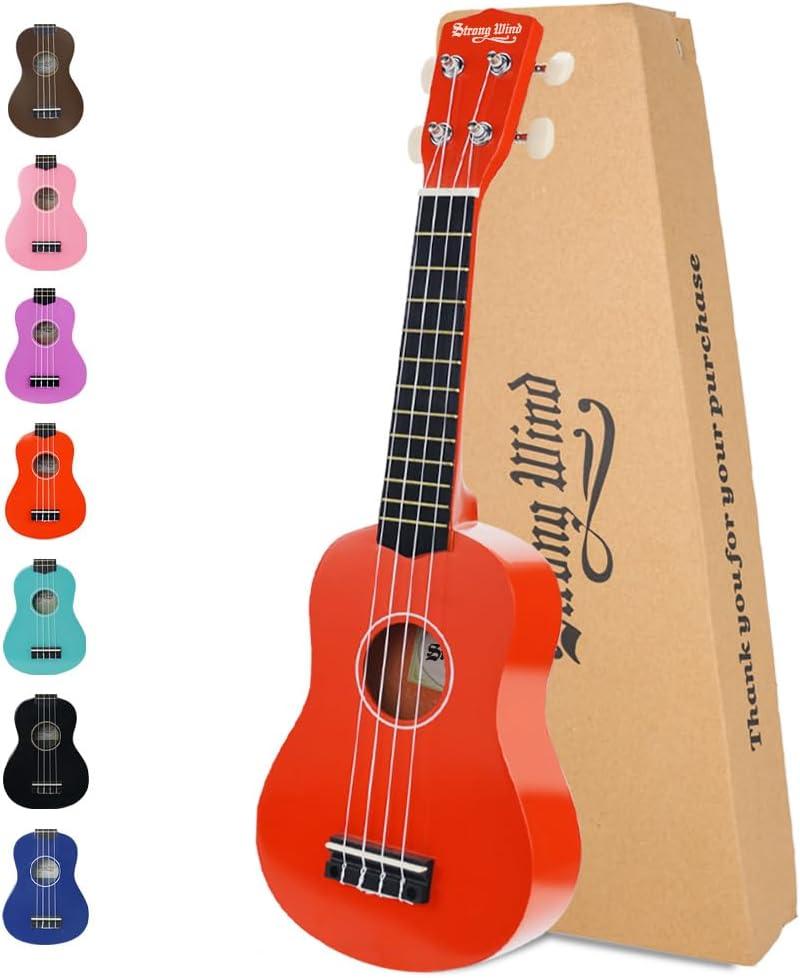 Strong Wind Soprano Ukulele 21 Inch Basswood Ukeleles for Beginners Four Strings Hawaiian Guitar Ukulele for Adults Teenagers, Orange Strong Wind Soprano Ukulele 21 Inch Basswood Ukeleles for Beginners Four Strings Hawaiian Guitar Ukulele for Adults Teenagers, Orange