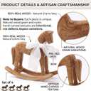 ]Vintage Wooden Rocking Horse Decor of 4 Horse Statue for Tabletop, 5.9 x 6.3 x 7.5 inches