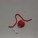 Interactive Electric Automatic Rolling Moving USB Rechargeable Self Activated Play Stimulation Toy Smart Chase Teaser Ball with Speedy Tail Rope for Bored Adult Indoor Cats and Dogs, Red