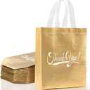 30 Pcs Thank You Gift Bags with Handles 10"H x 8"L x 4" W Inch Bulk Reusable Thank You Return Gift Bags Nonwoven Foldable Bag for Business, Shopping, Wedding, Baby Shower, Graduations, Party Favors