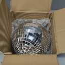 Boshen 10" Disco Mirror Ball with Hanging Ring Silver Party Disco Ball Light for Party Xmas DJ Stage Lighting Effect