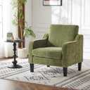 VINGLI Accent Chair for Living Room Chairs Olive Green Reading Chair for Bedroom Scooped Arm Chair Mid Century Modern Accent Chairs Upholstered Comfy Chair for Apartment, Waiting Room, 29.9" x 30.7" x 33"