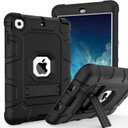 TIMISM Case for iPad Mini 1 2 3 with Kickstand, 3 in 1 Heavy Duty Shockproof Hybrid Three Layer Protective Cover for iPad Mini 1st 2nd 3rd Generation, Black (#01 Black)