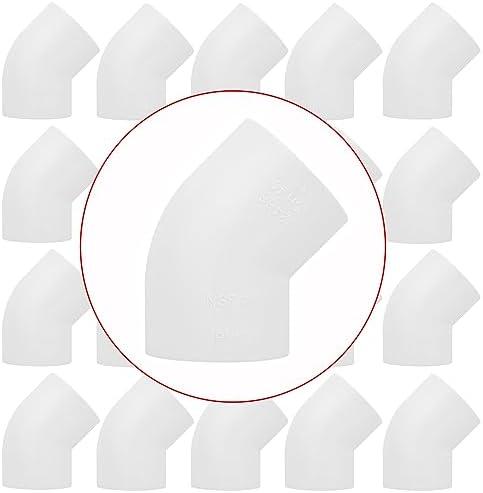 20Pack 1" 45 Degree PVC Elbow Pipe Fitting Connector (Socket x Socket) Furniture Build Grade SCH40 1 Inch 45 Degree Elbow PVC Corner Adapter for Home Sewer Plumbing Water Line