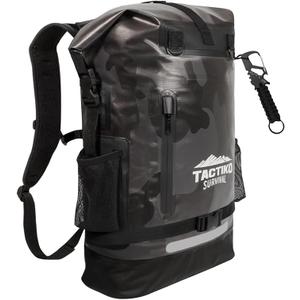 TACTIKO 30L Heavy-Duty 100% Waterproof Backpack, Roll Top Dry Bags for Kayaking, Hiking, Camping, Survival