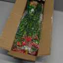 Grunyia 10 Bundles Artificial Fake Flowers, Faux Outdoor Plastic Plants UV Resistant Shrubs Outside Indoor Decorations (Red-Eucalyptus)