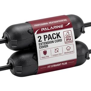 2 Pack Outdoor Extension Cord Safety Cover with Waterproof Seal - Compact Outdoor Plug Cover, IP54 Water-Resistant Protection for Plug, Perfect for Holiday Lights, Camping, and Garden Tools