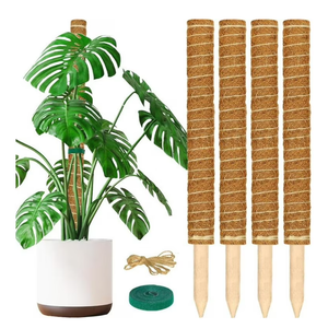 Moss Pole for Plants, 4 Pack Moss Poles for Climbing Plants, Monstera Coir Totem Pole, 15.8 Inch Moss Sticks for Plant Support, Indoor Potted Plants Train Creeper Plants Grow Upwards