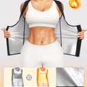 Junlan Sauna Suit for Women Waist Trainer Vest for Women Sweat Tank Top Shaper for Women with Zipper