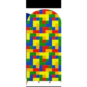RimCereal Building Block Party Arch Cover Blocks Arch Backdrop Spandex Stretch Backdrop Stand Cover 6ft for Blocks Birthday Party Decor Supplies Favors(Blue,Classic)