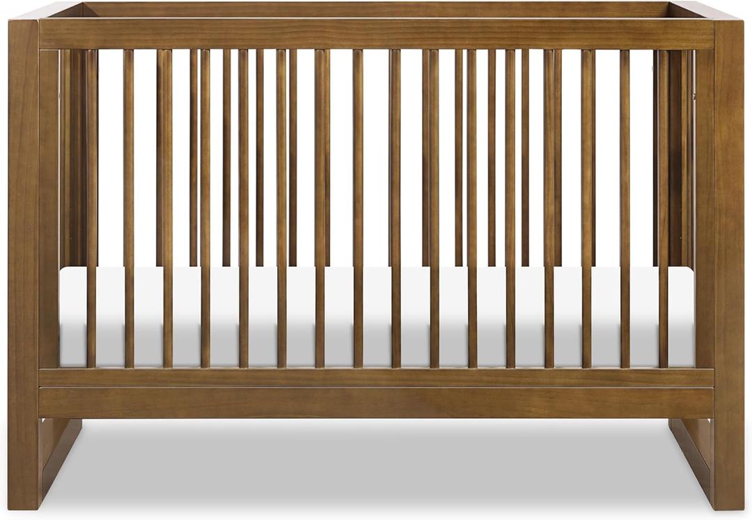 Namesake Nantucket 3-in-1 Convertible Crib with Toddler Bed Conversion Kit in Natural Walnut, Greenguard Gold Certified