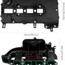 BHB Engine Intake Manifold and Valve Cover Kit Compatible with Chevy Cruze Sonic Trax Volt Buick Encore 1.4L 2011-2021 Replacement For 615-380 55573746 25198498 25200449 55577314