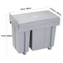 MYOYAY Double Pull Out Under Cabinet Trash Can with Lid 10L + 20L (8 Gallon) Kitchen Cabinet Garbage Can Sliding Out Under Counter Waste Bin, 30 Liters