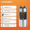 40 uF 40 MFD 40uf 40MFD 370-440V (3~80 uF Options) AC CBB65 Round Run Start Capacitor by Canamax - Compatible with AC Motor Run or Fan Start and Cool or Heat Pump Air Conditioner 10000AFC