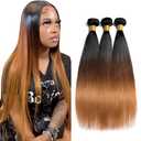 Ombre Straight Bundles Dark Brown Human Hair 3 Bundles 16 18 20 Inch Dark Brown Bundle Unprocessed Virgin Remy Hair Extensions 300g