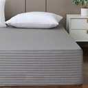 Queen Bed Skirt-Box Spring Cover with 14 Inch Tailored Drop,Wrinkle and Fade Resistant Hotel Wrap Around Bed Skirts,Bed Frame Cover (Horizontal Stripe Gray, Queen)