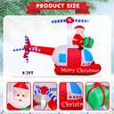 9.7 FT Christmas Inflatables Santa Helicopter Outdoor Decorations, Blow Up Santa Claus Flying Airplane with Gift Bag and Built-in LED Lights, Xmas Yard Lawn Garden Home Holiday Party Decor,  9.7 FT Helicopter