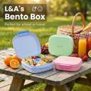 L&A's Bento Lunch Box for Kids and Adults - Leakproof 5-Compartment Lightweight Food Container, Large Capacity Meal Prep for School and Work, BPA-Free, Microwave & Dishwasher Safe (Blue)