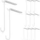 Yinkin 12 Pcs Patio Hook Flat 3 x 8 Inch String Light Hangers Plastic White Aluminum Hooks Wind Chimes Hanging for Solid Insulated Roof Patio Covers String Lighting and Lightweight Decoration