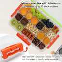 Snackle Box Container - Charcuterie Board with Lid & Handle, BPA-Free Snack Box Container with Adjustable Snack Containers, Portable Food Storage Organizer for Travel, Picnic, or Parties