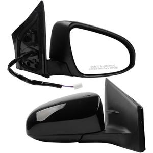 Dasbecan Right Passenger Side Mirror Compatible with Toyota Corolla 2014-2019 Power Glass Manual Folding Non-Heated Paint to Match Door Mirror Assembly Replaces TO1321293 Black 3Pins