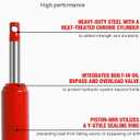 Big RED AQD3TR Hydraulic Long Ram Jack 3 Ton Heavy Duty Engine Hoist Cylinder with Clevis Base & Single Piston Pump - Professional Hydraulic Ram Cylinder for Garage Repair, Auto Shop, Farm Equipment