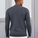 Runcati Mens Mock Turtleneck Pullover Slim Fit Casual Basic Thermal Knit Sweater Lightweight Long Sleeve Pullover Tee (Medium, Dark Grey)