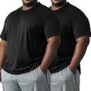 Mens Big and Tall Shirts Cooling Quick Dry Moisture Wicking Workout Athletic Lightweight Short Sleeve Active T-Shirt (Black) Size 5XL, Large, Tall