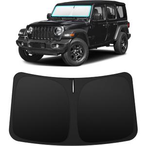 INSAUTO Custom Fit Windshield Sun Shade Accessories for Jeep Wrangler JL 2018-2026, Foldable Front Window Sunshade, UV & Heat Reflector, Keeps Interior Cool, Includes Storage Bag