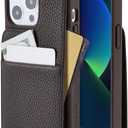 Vaultskin Eton Armour iPhone Leather Wallet Case. Slim Card Holder (iPhone 13 Pro, Brown Matt)