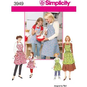 Simplicity Child and Adult Matching Apron Sewing Patterns, Sizes S-L