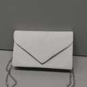 Women's Evening Clutch Small Crossbody Purse for Prom Classic Wedding Party Shoulder Bags, Suede White